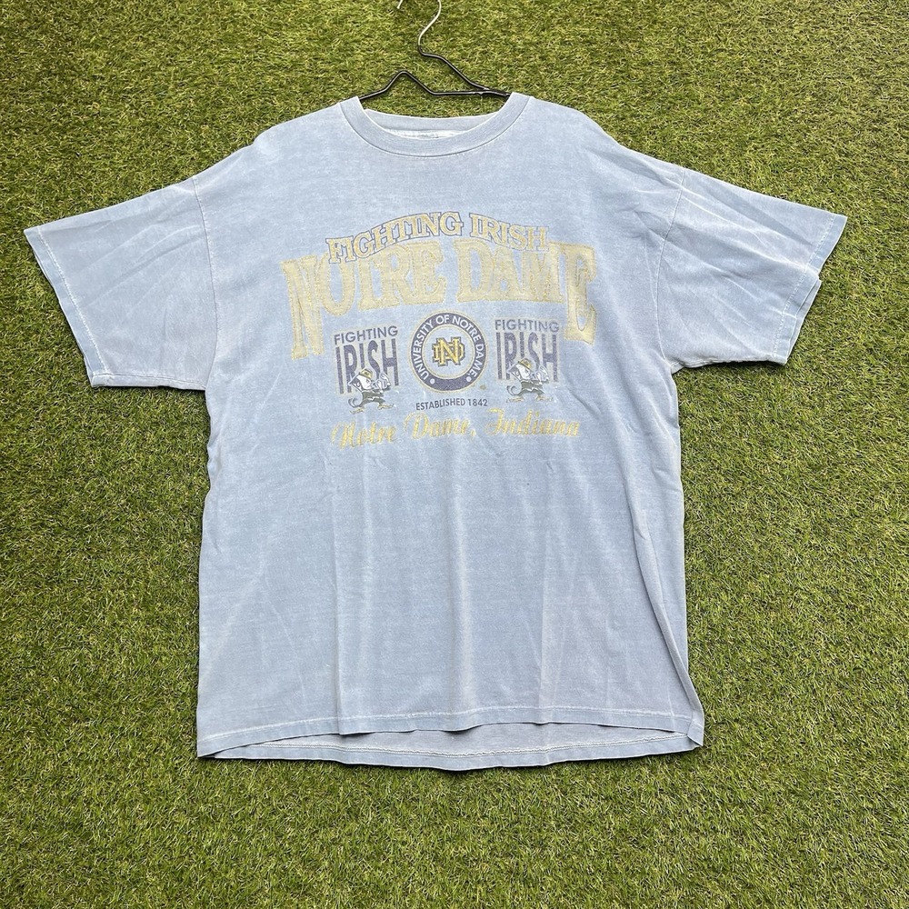 Vintage Notre Dame Shirt Mens 2XL Fighting Irish Short Sleeve Faded Sports 90s